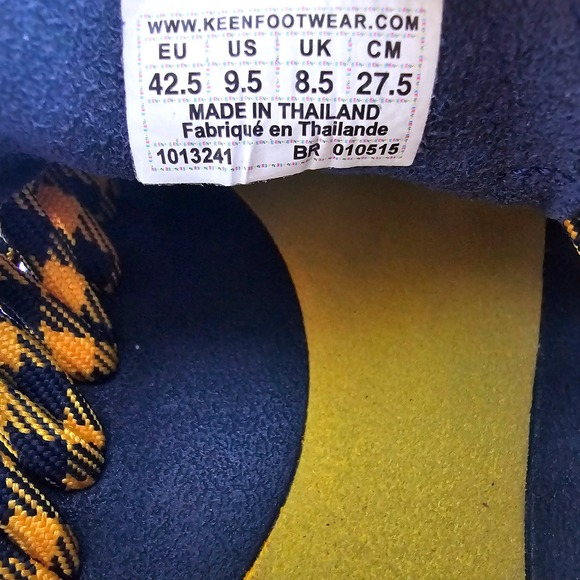 KEEN UNEEK Mens Water Sandals Navy Yellow Woven Cord 9.5 Summer Boat Coast Beach - Picture 9 of 10